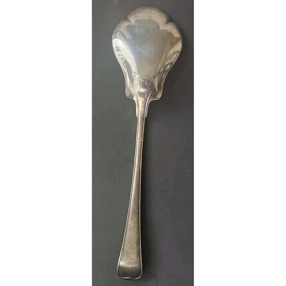 Gorham EP Silverplate Scalloped Serving Spoon Meat Fork Set N118 N119 10.25" Vtg - Picture 5 of 14